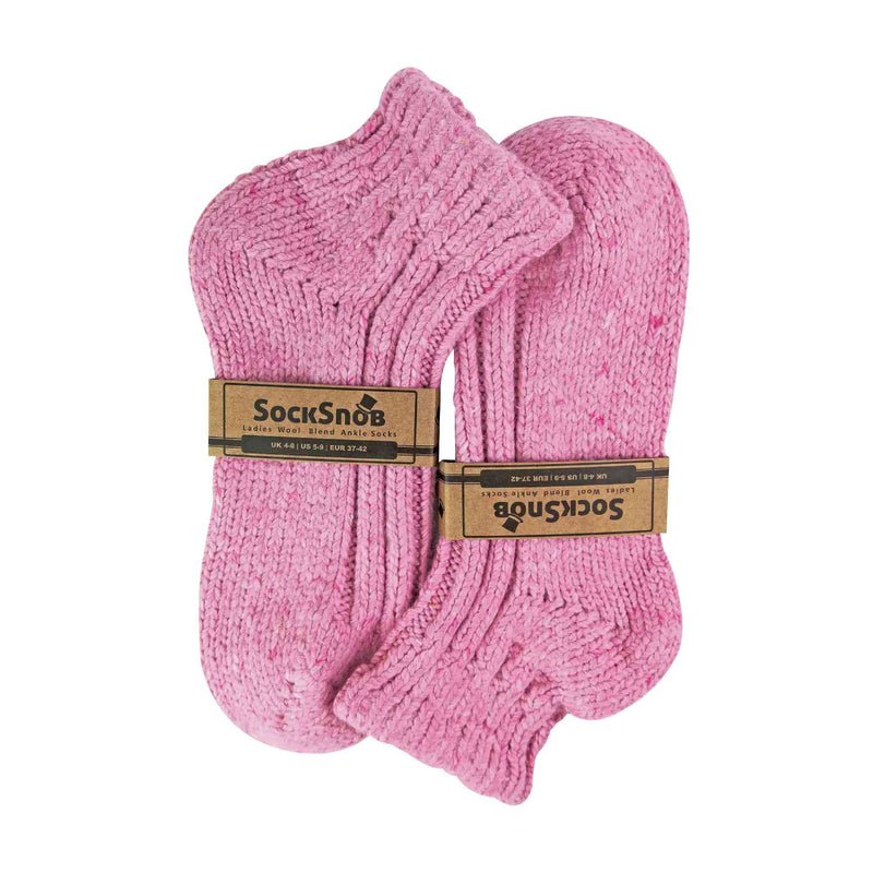 1 Pack Ladies Chunky Ribbed Low Cut Wool Blend Ankle Socks