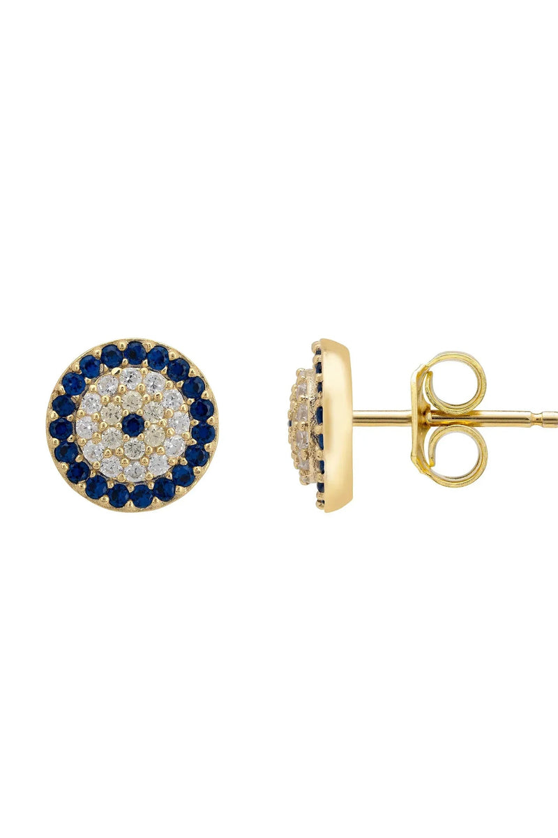 Evil Eye Stud Earrings Gold