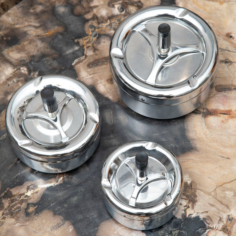 Chrome Effect Medium Spinning Ashtray | Siberia
