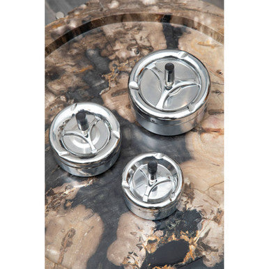 Chrome Effect Small Spinning Ashtray | Siberia