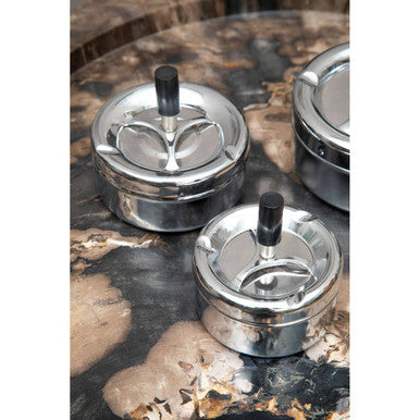 Chrome Effect Small Spinning Ashtray | Siberia