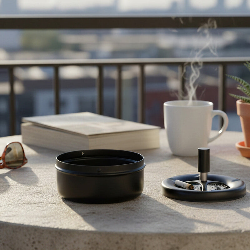 Medium Black Spinning Ashtray | Siberia