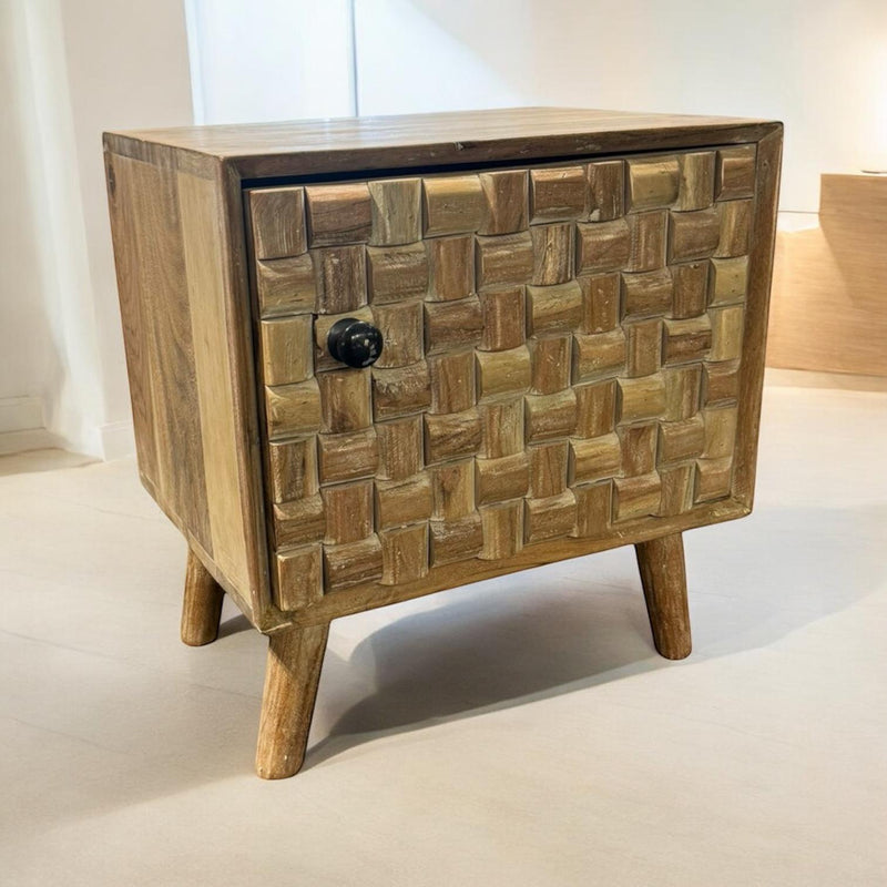 47CM WOODEN BEDSIDE CABINET