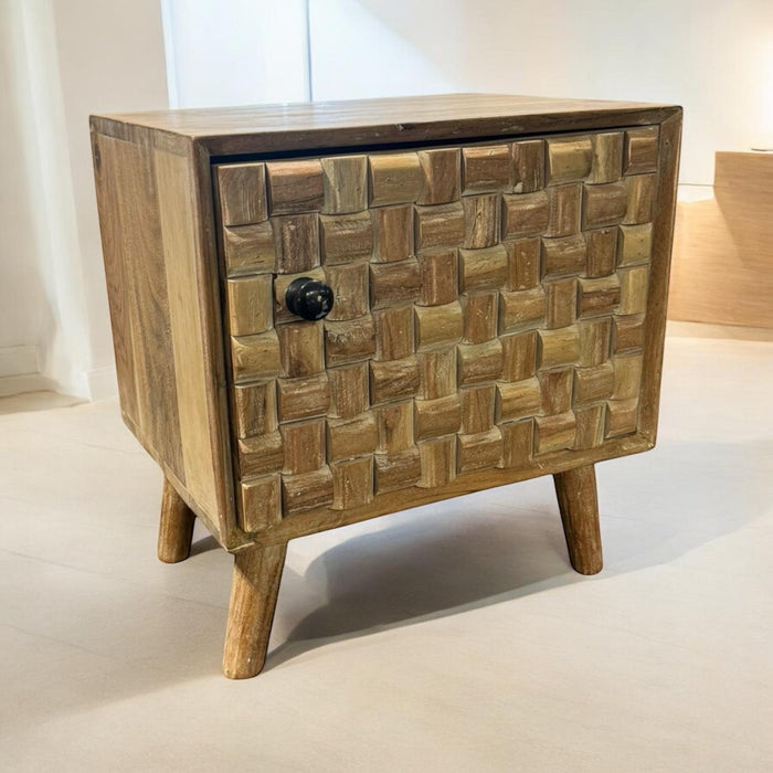 47CM WOODEN BEDSIDE CABINET