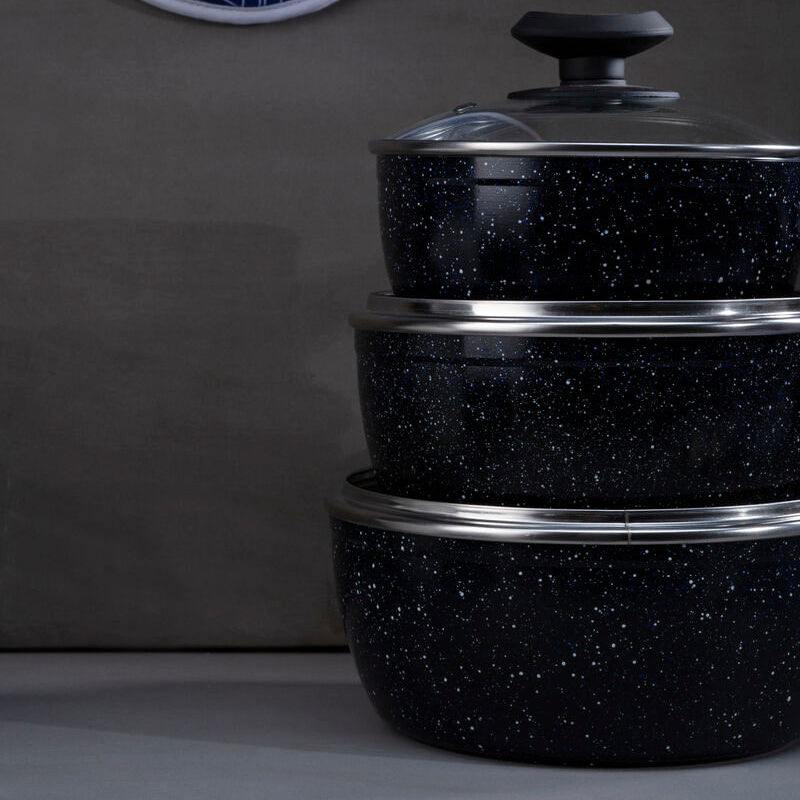 16Cm Saucepan with Glass Lid | Stoneflam