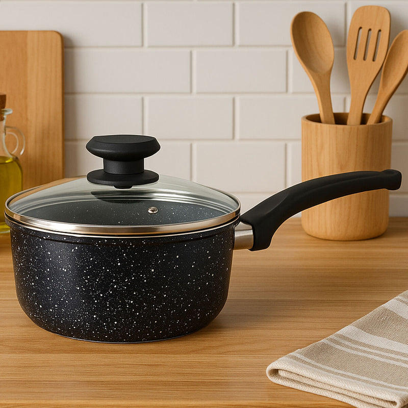 20Cm Saucepan with Glass Lid | Stoneflam