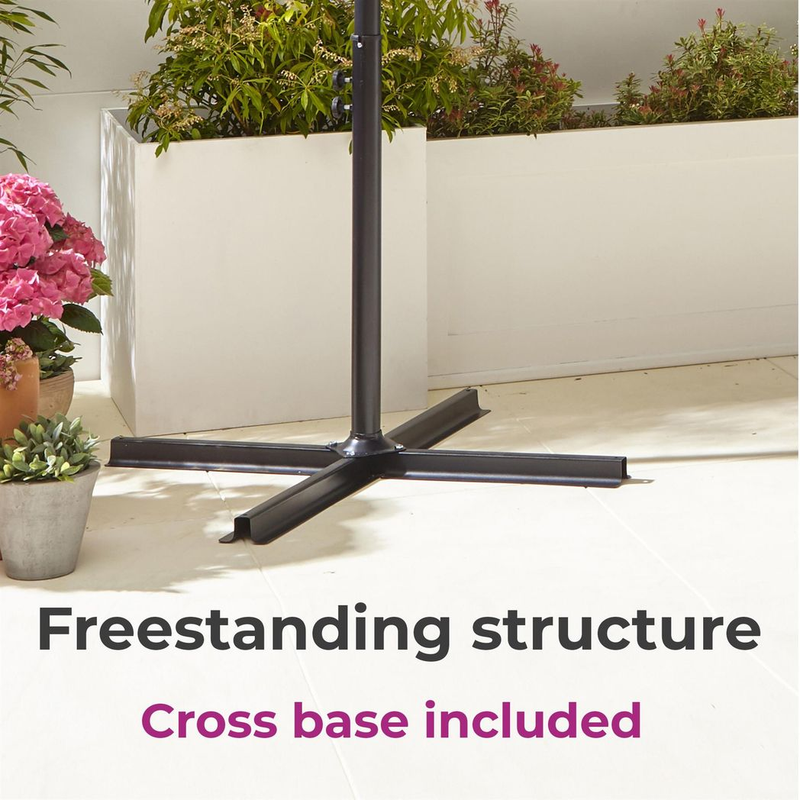 Neo 3M Cream Outdoor Freestanding Parasol with LED Lights