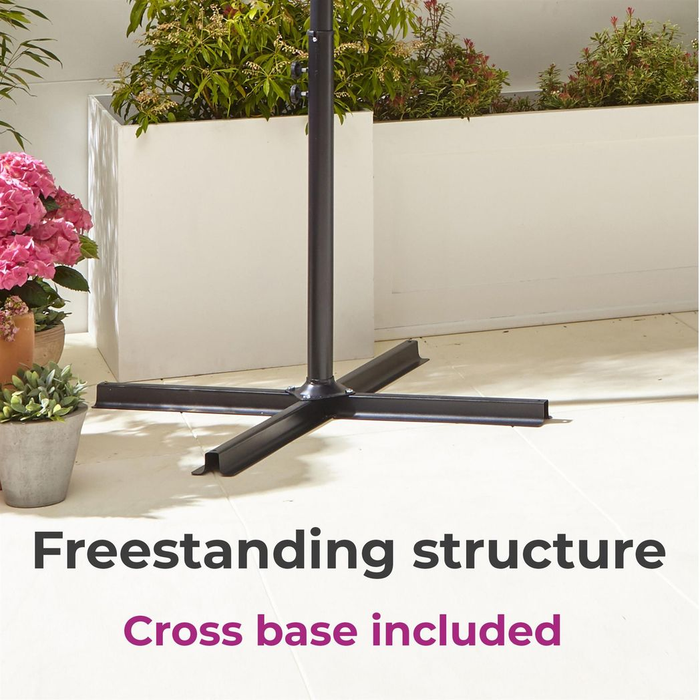 Neo 3M Cream Outdoor Freestanding Parasol with LED Lights