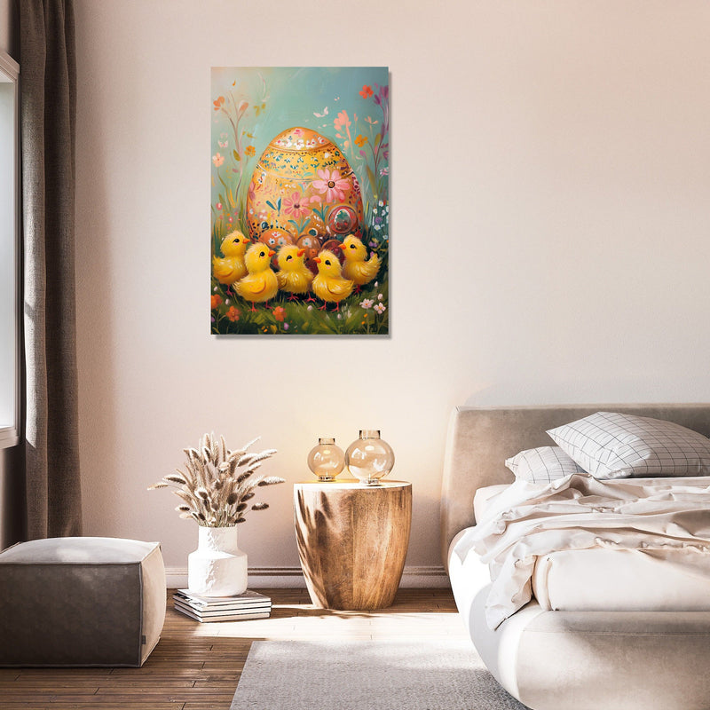 Curious Chicks Egg Canvas