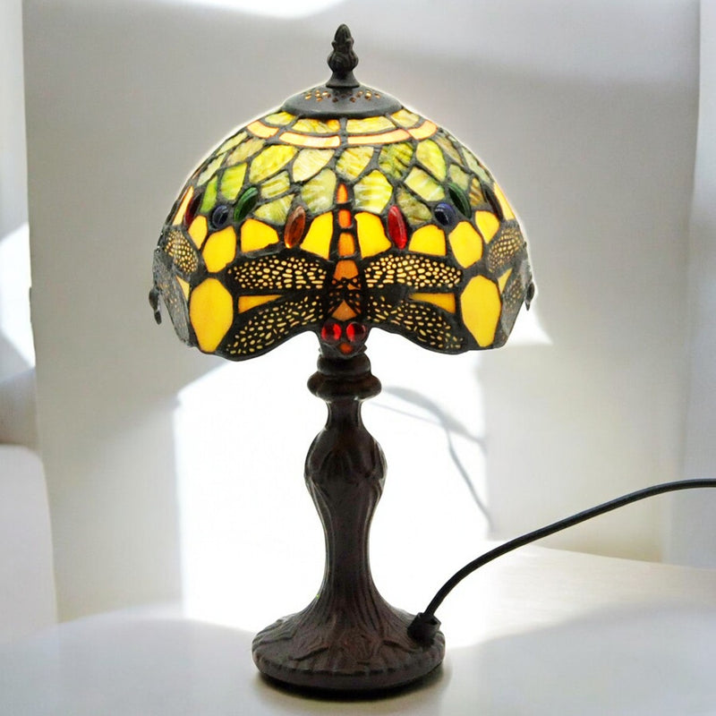 8" SHADE  GREEN DRAGONFLY TIFFANY LAMP