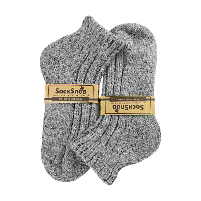 1 Pack Ladies Chunky Ribbed Low Cut Wool Blend Ankle Socks