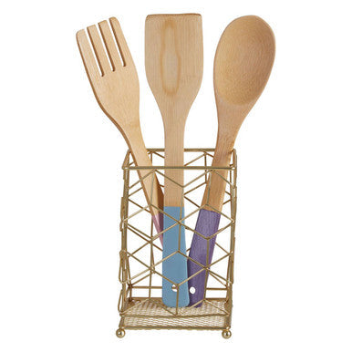 Contour Matte Gold Utensil Holder | Vertex