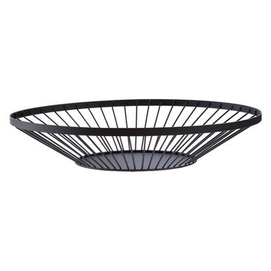 Matt Black Fruit Basket with Flat Base | Emery