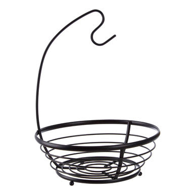 Matt Black Fruit Basket with Banana Hanger | Emery