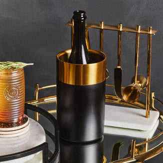Gold Finish and Black Wine Cooler | Mixology