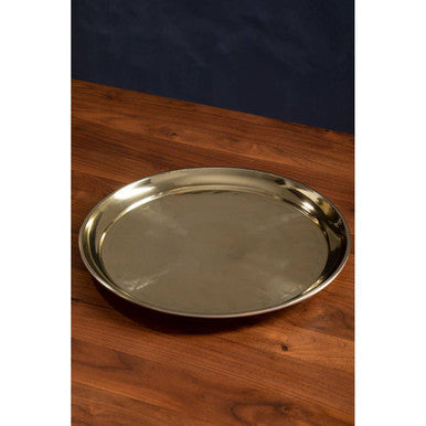 Brass Finish Large Serving Plate | Miressa