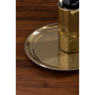 Brass Finish Large Serving Plate | Miressa