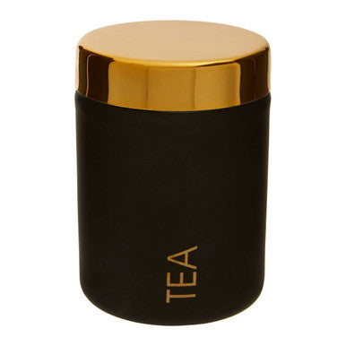 Black Enamel Finish Tea Canister | Liberty