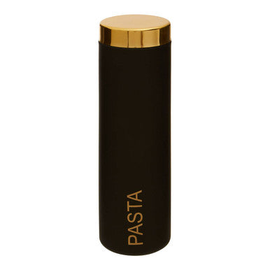 Black Enamel Pasta Canister with Gold Lid | Liberty