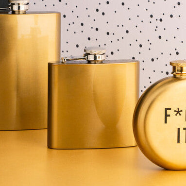 5Oz Gold Finish Hip Flask | Auden