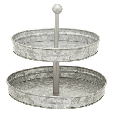 Two Tier Galvanised Steel Cake Stand | Drummond