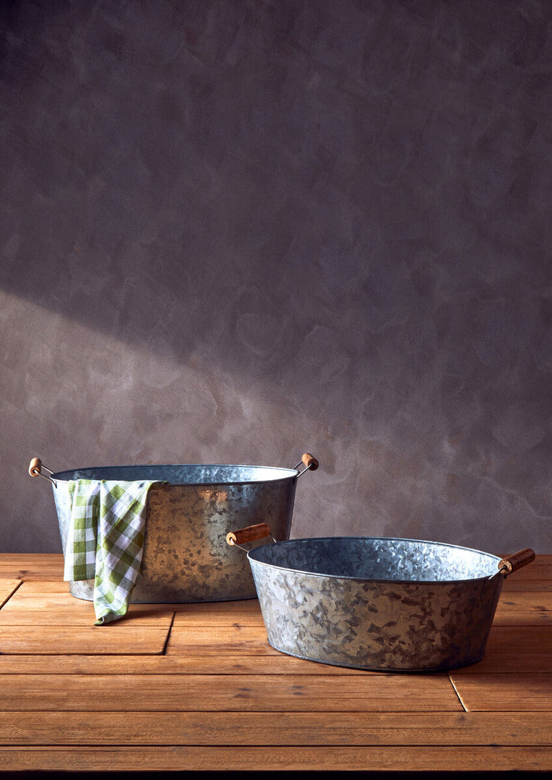 Large Boat Shape Galvanised Steel Tray | Drummond
