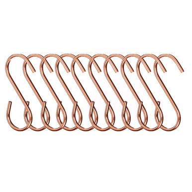 Set of 10 Rose Gold Hanging Hooks | Sorello