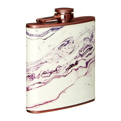 Marble Effect Rose Gold Hip Flask | Auden