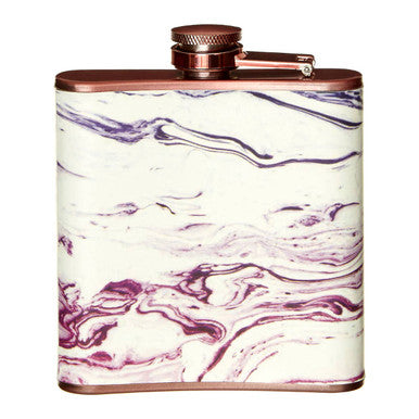 Marble Effect Rose Gold Hip Flask | Auden