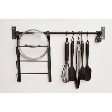 Matt Black Hanging Pan Lid Rack | Sorello