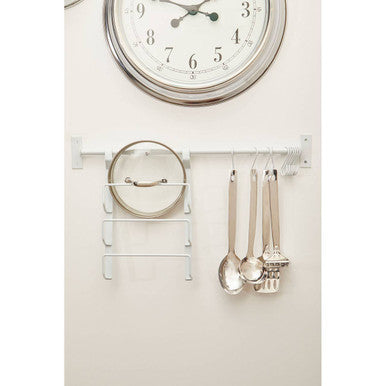 White Iron Hanging Pan Lid Rack | Sorello