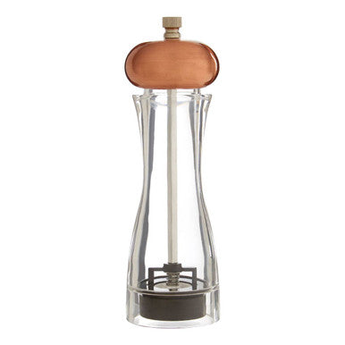 Clear Small Salt or Pepper Mill with Copper Top | CODY