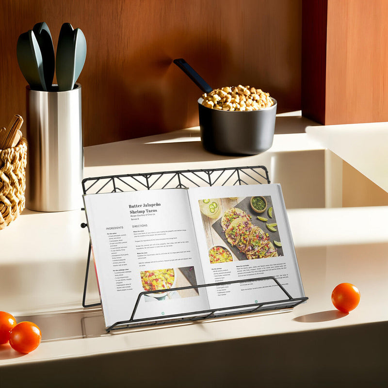 Black Powder Coated Cook Book Stand | Vertex