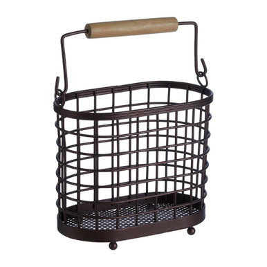 Oval Bronze Coated Utensil or Cutlery Holder | Vertex