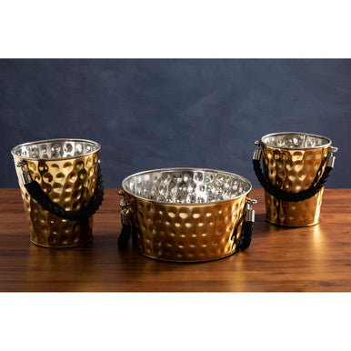 Medium Gold Finish Party Bucket | Miressa