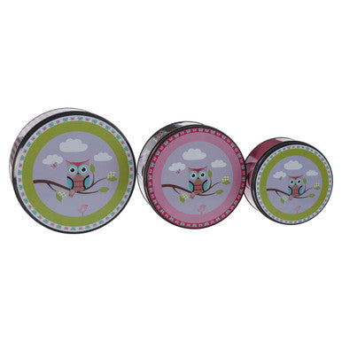 Set of Three Happy Owls Storage Tins | Paice