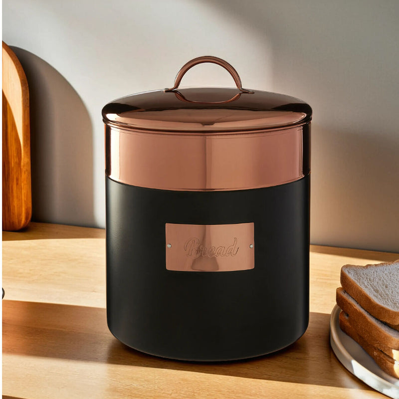 Charcoal and Copper Bread Bin | Prescott