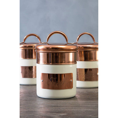 Cream and Copper Tea Canister | Prescott