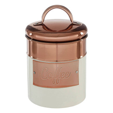 Cream and Copper Coffee Canister | Prescott
