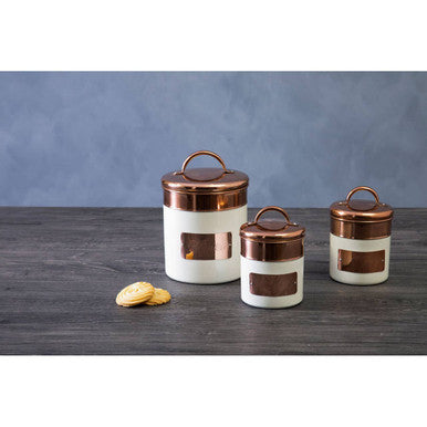 Cream and Copper Biscuit Canister | Prescott