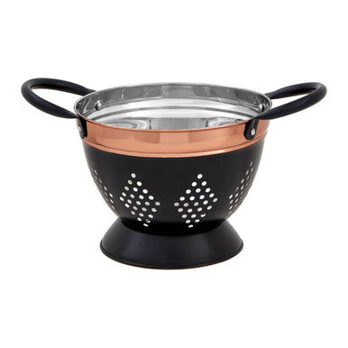 Small Charcoal and Copper Colander | Prescott