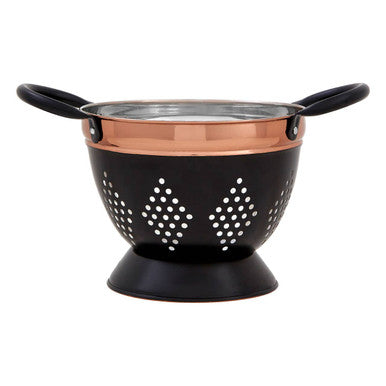 Small Charcoal and Copper Colander | Prescott
