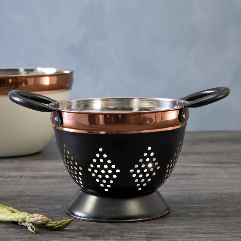 Small Charcoal and Copper Colander | Prescott