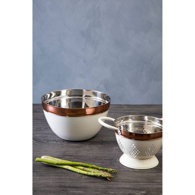 Small Cream and Copper Colander | Prescott