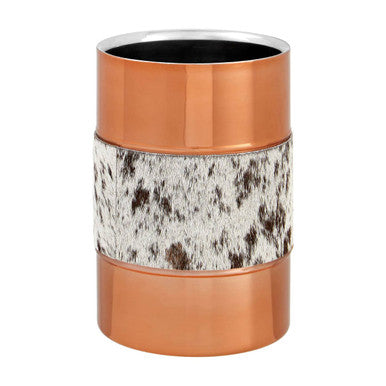 Copper Finish and Hair on Leather Wine Cooler | Albany