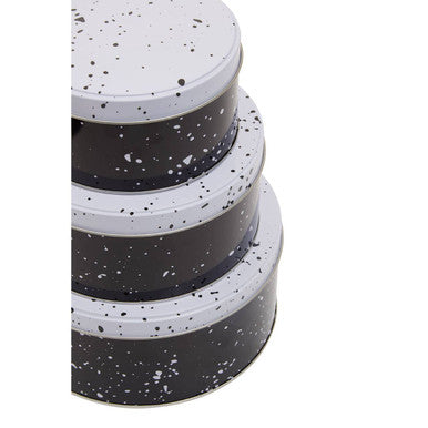 Set of Three Black and White Storage Tins | Paice