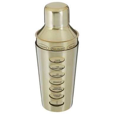 Recipe Brushed Brass Cocktail Shaker | Recipe Cocktail Shaker
