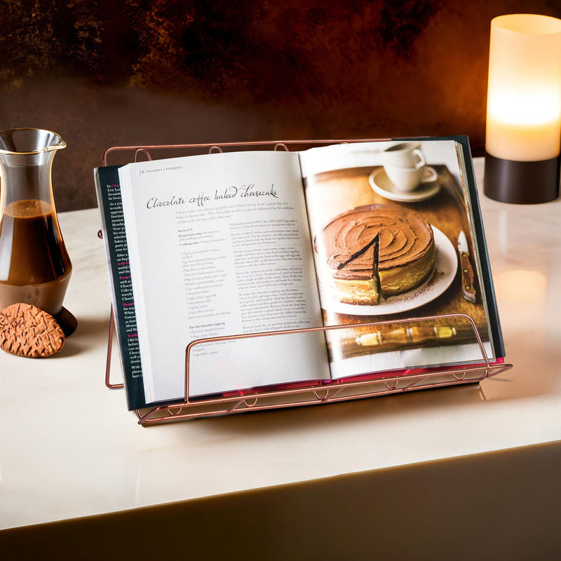 Copper Finish Cook Book Stand | Vertex