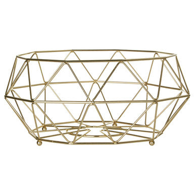 Gold Finish Fruit Basket | Vertex