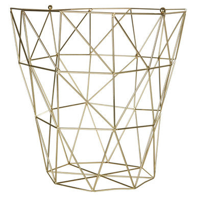 Gold Finish Tall Storage Basket | Vertex